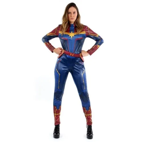 Fantasia Capitã Marvel Adulto e Infantil Luxo - Captain Marvel