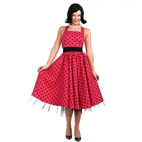 Fantasia Anos 50 Pink Adulto e Infantil