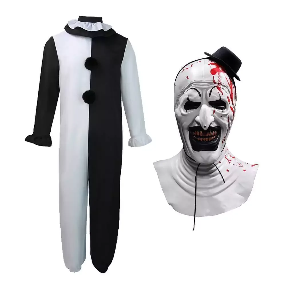 Fantasia Macacão Terrifier Palhaço Sangue Art Cosplay Macacão