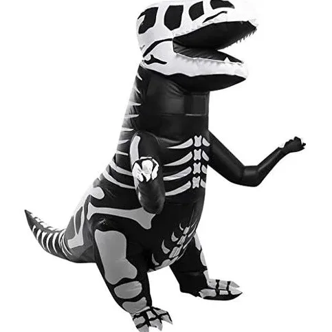 Fantasia Inflável Dinossauro T-Rex Esqueleto Adulto e Infantil
