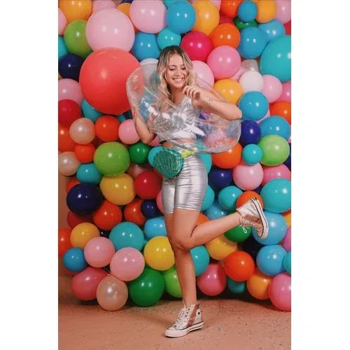 Fantasia Top e Shorts Metalizado Prata Adulto e Infantil - Fantastique