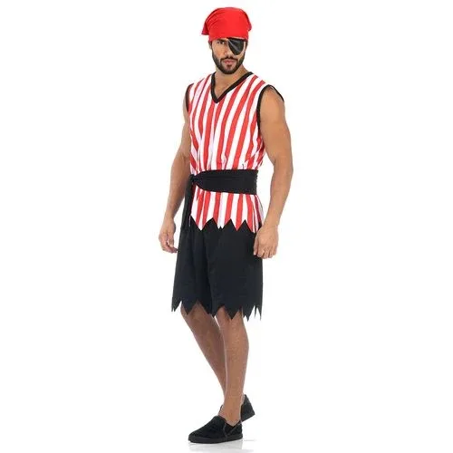 Fantasia Pirata Curto Masculino Adulto e Infantil - Carnaval