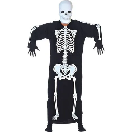 Fantasia Esqueleto Kafta Adulto e Infantil - Halloween