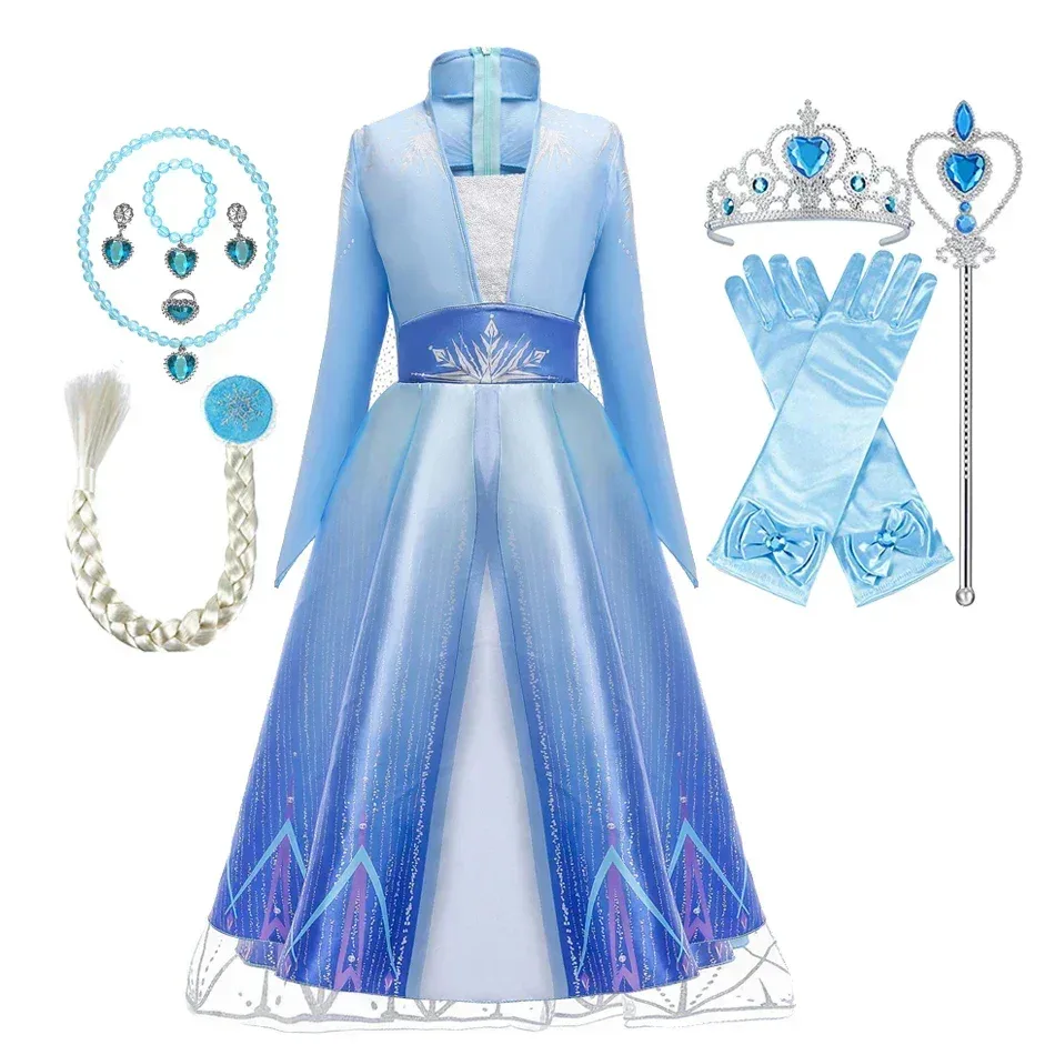 Vestido Elsa de Inverno Infantil e Adulto