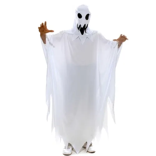 Fantasia Fantasma Túnica Adulto e Infantil com Capuz - Halloween
