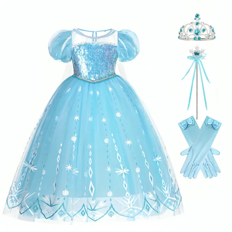 Vestido Infantil e Adulto Elsa Frozen